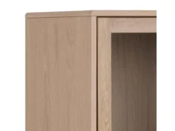 Vitrinen^ebuy24 Aston Vitrinenschrank mit 2 Glastüren und 1 Schublade Weiß Geölt EichenDekor