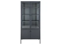 Vitrinen^ebuy24 Brisbane Vitrinenschrank 4 Türen Schwarz