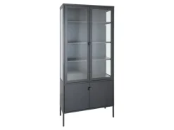Vitrinen^ebuy24 Brisbane Vitrinenschrank 4 Türen Schwarz