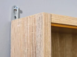 ebuy24 Comit Vitrinenschrank Wandhängend 2 Glastüren Sonoma Eiche Dekor