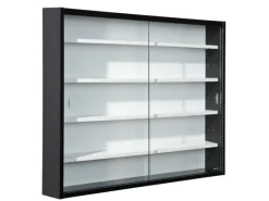 ebuy24 Comit Vitrinenschrank Wandhängend 2 Glastüren Weiss Schwarz
