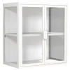 ebuy24 FlokasVS Vitrinenschrank Wandhängend 2 Türen Weiß