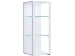 Vitrinen^ebuy24 GlasolM Vitrinenschrank 3 Ablagen Weiß