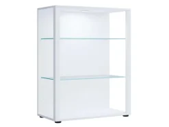 ebuy24 GlasolXL Vitrinenschrank 3 Ablagen Weiß