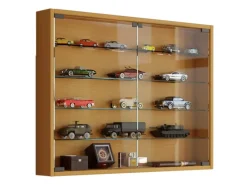 Vitrinen^ebuy24 Mandosa L Vitrinenschrank an der Wand Montierte 2 Glastüren Buche Dekor