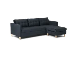 ebuy24 Marino Sofa BA4 Chaiselongue Rechts oder Links Gewendet in Velour Schwarz