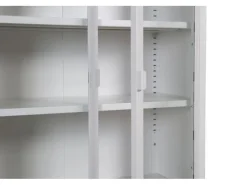 Vitrinen^ebuy24 Misha Vitrinenschrank 2 Türen 4 Ablagen Weiss