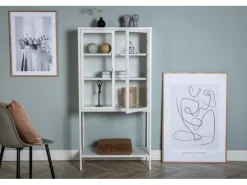 Vitrinen^ebuy24 Misha Vitrinenschrank 2 Türen 4 Ablagen Weiss