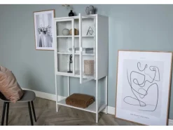 Vitrinen^ebuy24 Misha Vitrinenschrank 2 Türen 4 Ablagen Weiss