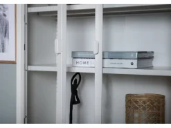 Vitrinen^ebuy24 Misha Vitrinenschrank 2 Türen 4 Ablagen Weiss