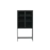 Vitrinen^ebuy24 Misha Vitrinenschrank 2 Türen 4 Ablagen Schwarz