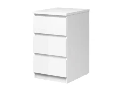 ebuy24 Nada Kommode Schmal 3 Schubladen Weiss Hochglanz
