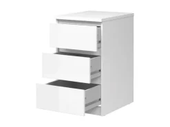 ebuy24 Nada Kommode Schmal 3 Schubladen Weiss Hochglanz
