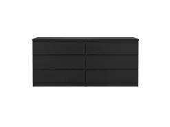 Bettwäsche^ebuy24 Naia Kommode 6 Schubladen Schwarze Struktur