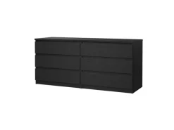 Bettwäsche^ebuy24 Naia Kommode 6 Schubladen Schwarze Struktur