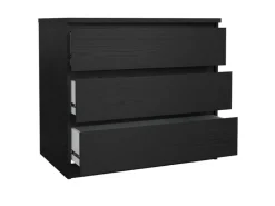 ebuy24 Naia Kommode 3 Schubladen Schwarze Struktur