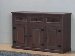 ebuy24 New Mexico Sideboard mit 7 Schubladen und 3 Türen Gelaugt Gewachst