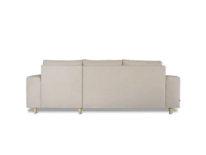 ebuy24 Nordic Sofa mit Chaiselong Rechts Gewendet Hell Beige