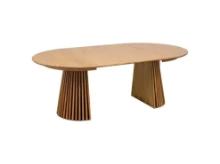 Tische^ebuy24 Osaka Esstisch inkl 2 Zusatzplatten Ø120x120-160-200cm Eiche Furnier