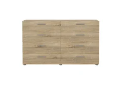 Bettwäsche^ebuy24 Pepe Kommode 8 Schubladen Eichenstruktur-Dekor