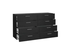 Bettwäsche|Kommode^ebuy24 Pepe Kommode 8 Schubladen Schwarze Struktur