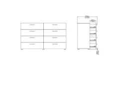 Bettwäsche|Kommode^ebuy24 Pepe Kommode 8 Schubladen Schwarze Struktur