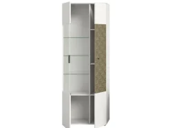 ebuy24 Prisma Vitrinenschrank 2 Türen Weiß