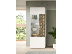 ebuy24 Prisma Vitrinenschrank 2 Türen Weiß