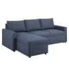 ebuy24 Sander Schlafsofa mit Ottomane Aufbewahrung und Auszug Blau
