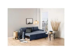 ebuy24 Sander Schlafsofa mit Ottomane Aufbewahrung und Auszug Blau