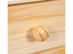 Vitrinen^ebuy24 Toswa Vitrinenschrank 3 Türen 2 Glastüren 3 Schubladen 2 Offene Fächer Natur