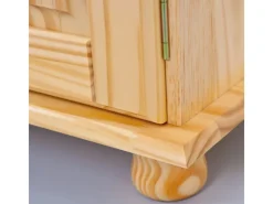 Vitrinen^ebuy24 Toswa Vitrinenschrank 3 Türen 2 Glastüren 3 Schubladen 2 Offene Fächer Natur