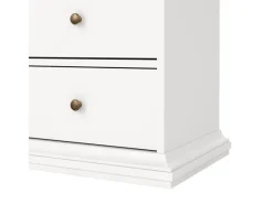 Vitrinen^ebuy24 Venedig Vitrinenschrank 2-Türig mit 2 Schubladen Breite 97 cm Höhe 201 cm Weiß