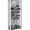 Vitrinen^ebuy24 Vitrosa Maxi Vitrinenschrank Wandhängend mit 2 Glastüren und Licht Weiß