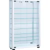 Vitrinen^ebuy24 VitrosaMaxi Vitrinenschrank Wandhängend mit Spiegel 2 Glastüren Weiß