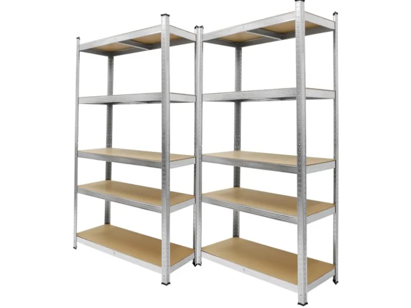 ECD Germany 2Er Set Werkstattregal 200x100x50 cm Metall Verzinkt bis 750 kg