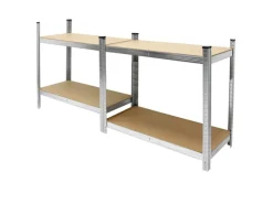 ECD Germany Weitere Regale^2Er Werkstattregal 160x80x40cm bis 320kg aus Metall 4 MDF-Platten