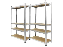 ECD Germany Weitere Regale^2Er Werkstattregal 160x80x40cm bis 320kg aus Metall 4 MDF-Platten