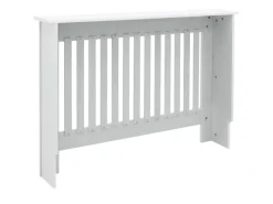 ECD Germany Heizkörperverkleidung Landhausstil 112x19x82cm Weiß aus MDF Lackiert