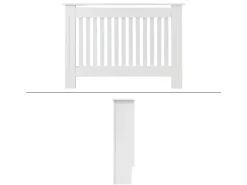 ECD Germany Heizkörperverkleidung Landhausstil 112x19x82cm Weiß aus MDF Lackiert