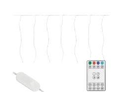 ECD Germany LED Lichtervorhang 300cm 120LED Warmweiß mit Timer 19 Modi