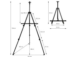 ECD Germany Bastelzubehör^140tlg XXL Malset mit Staffelei Künstler Acryl Zeichenset Buntstifte