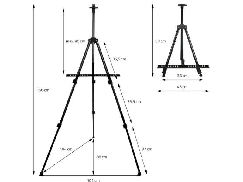 ECD Germany Bastelzubehör^140tlg XXL Malset mit Staffelei Künstler Acryl Zeichenset Buntstifte