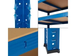 ECD Germany Werkstattregal 200x100x50 cm Blau aus Metall Belastbar bis 875 kg