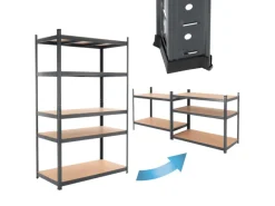 ECD Germany Werkstattregal 200x100x60 cm Anthrazit Metall 5 MDF Böden bis 875kg