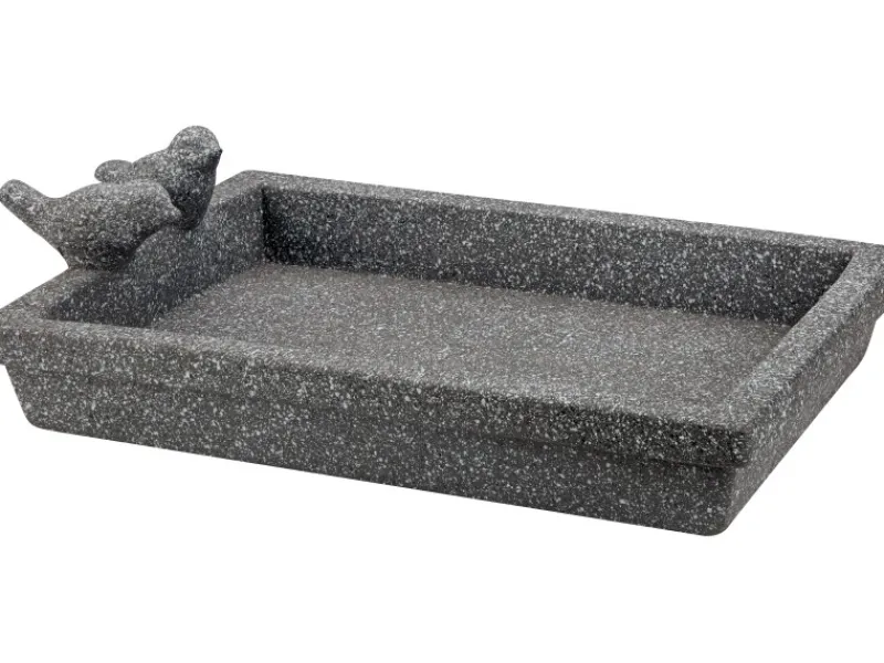 Eckige Vogeltränke aus Zement 32 cm x 22 cm x 8 cm