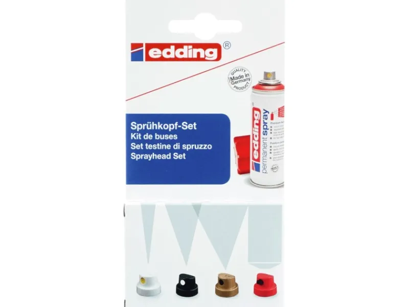 EDDING Sprühlacke^-5200 Perm. Spray Sprühkopf-Set 4 teilig