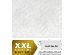 EDEM 83102BR70 Struktur-Tapete überstreichbar Steinoptik Weiß 106 m2 4 Rollen, 1 Karton mit 4 Rollen 106 m2 Weiß