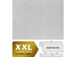 Überstreichbare Tapeten^EDEM 80304BR60 Xxl Vliestapete zum Überstreichen rauhfaser Putz-Optik 25,05 m x 1,06 m 26,50 m2 Weiß