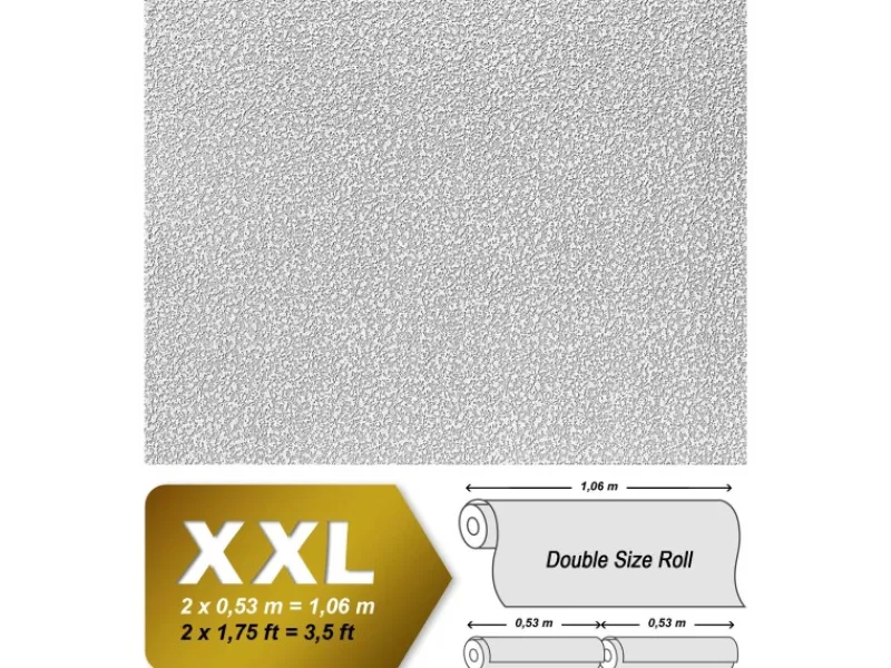 Überstreichbare Tapeten^EDEM 80304BR60 Xxl Vliestapete zum Überstreichen rauhfaser Putz-Optik 25,05 m x 1,06 m 26,50 m2 Weiß